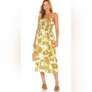 FAITHFULL THE BRAND Francesca Midi Dress Potenza Floral Print Size 8 / Large